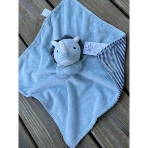 Carters DINOSAUR Baby Lovey Security Blanket Blue Stripes Triceratops 67989 New